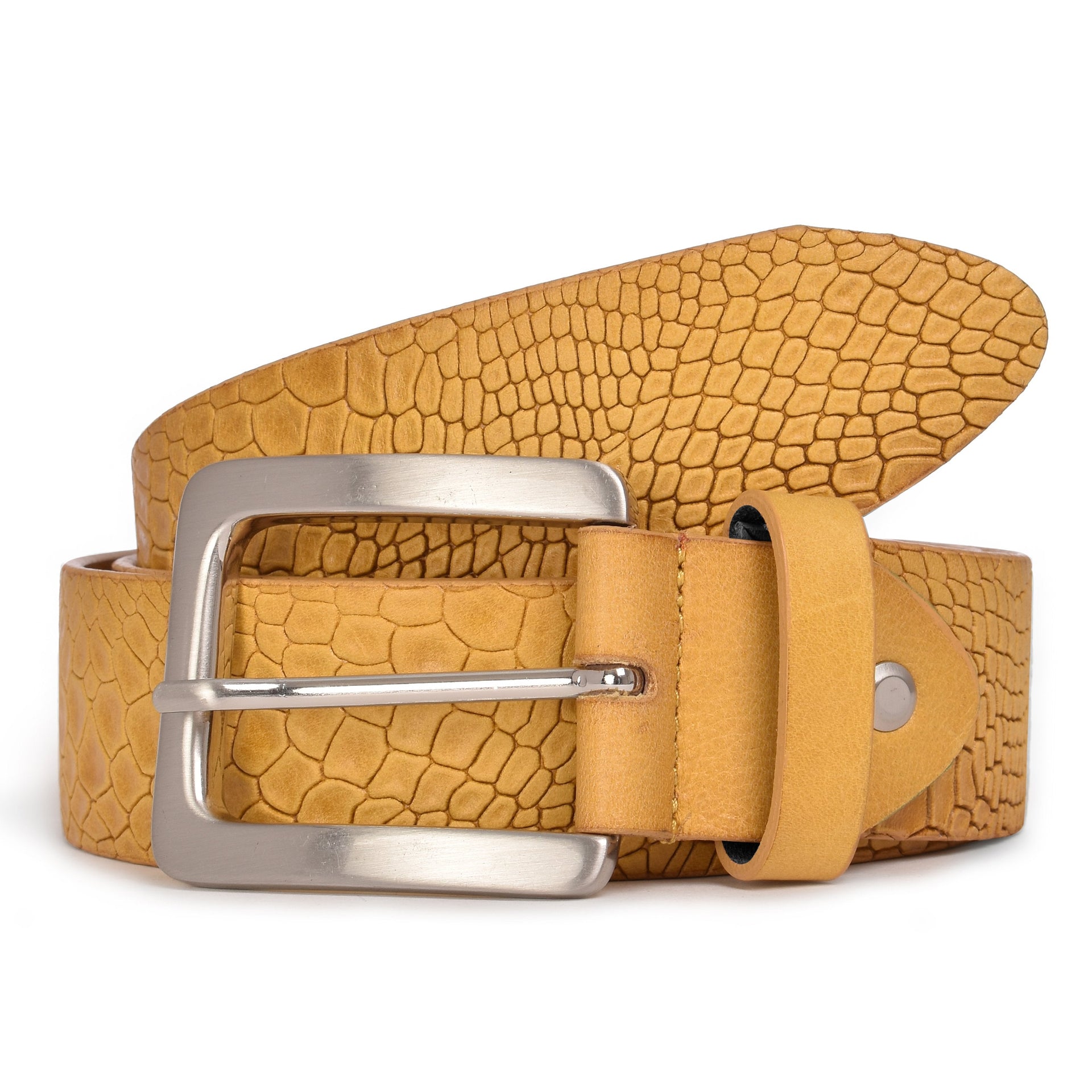 Snake Celebrity Belt - Dark Mustard / 30 inch - 75 cm - 